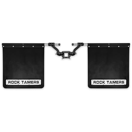 Rock Tamers ck Tamers 2 in. Hub Mudflap System Matte Black & Stainless Steel Trim Plates RO79673
